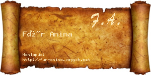 Für Anina névjegykártya